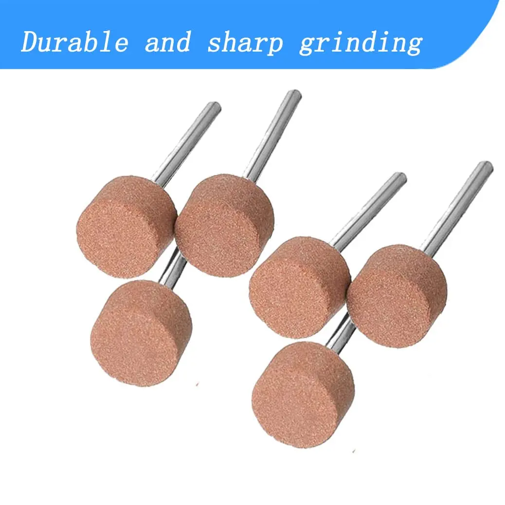 Luo ke 18pcs 1/8'' Shank Rotary Grinding Stones for Metal & Glass | Coarse 120 Grit, Red Corundum, Cylindrical Shape - view 2