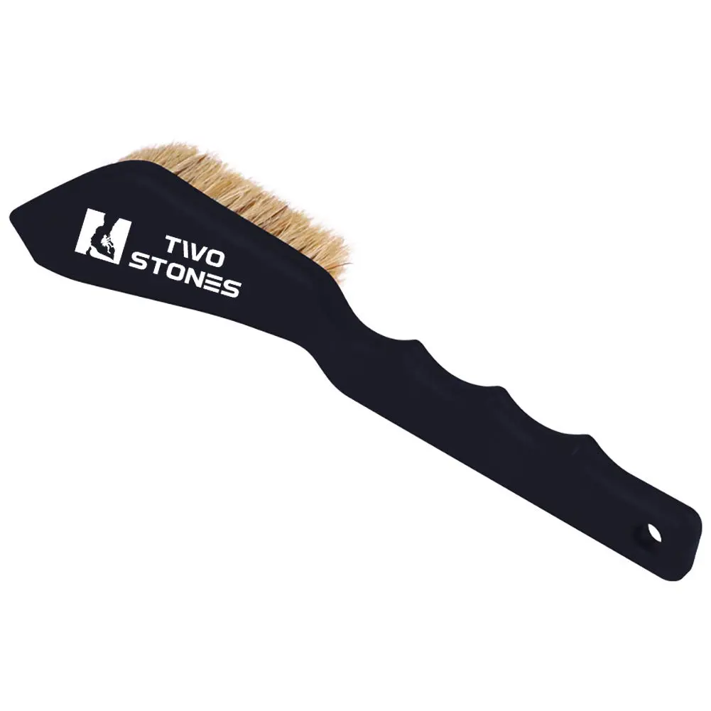 TWO STONES Boar Hair Rock Climbing Brush with Ergonomic Handle | Durable Chalk & Holds Cleaner (105 words) - view 3