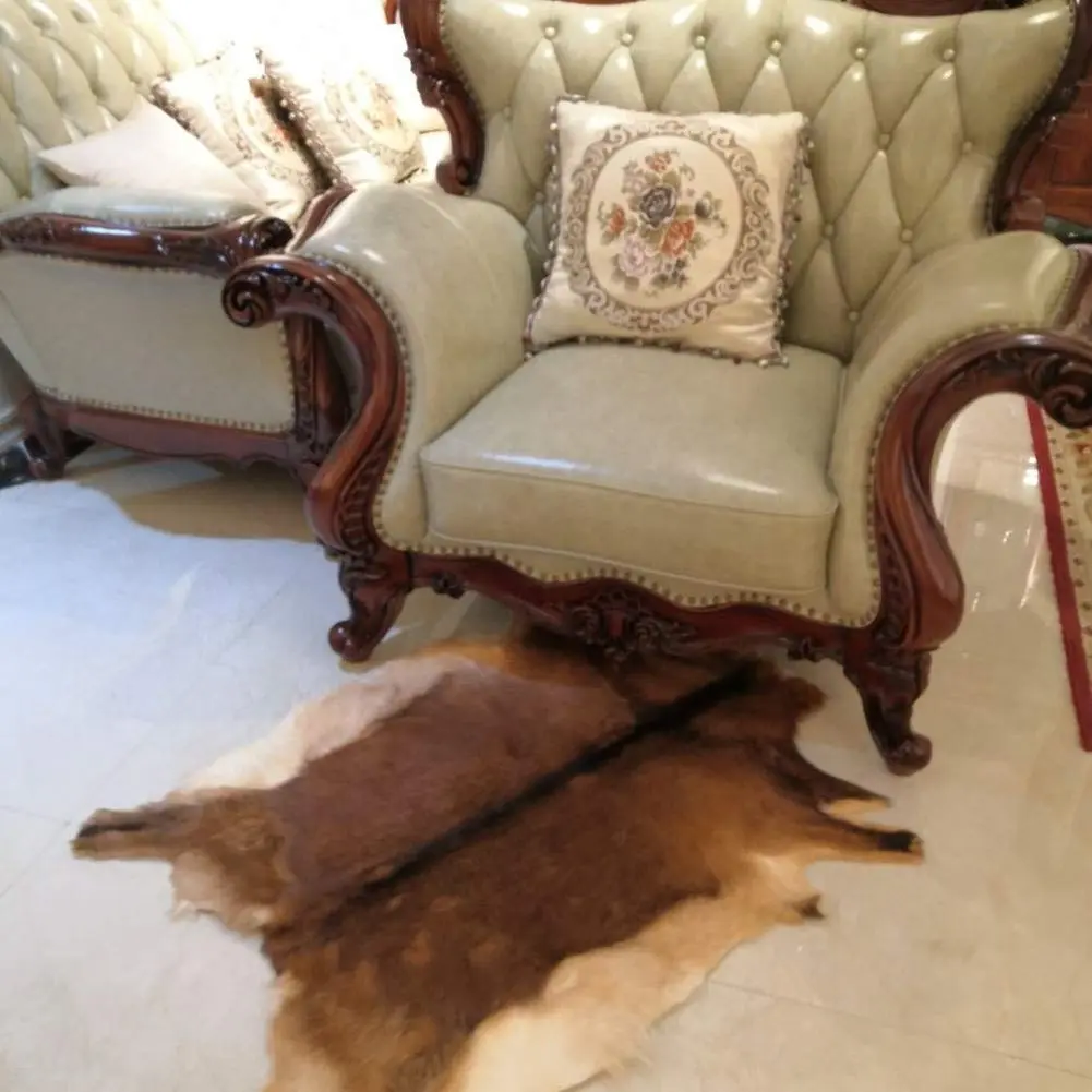 Asuprui Red Deer Hide Rug 0.98m x 0.64m (3.2ft x 2.1ft) | Authentic Animal Skin Carpet for Bedroom - view 2