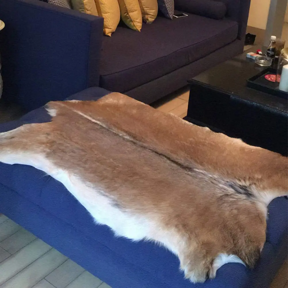 Asuprui Red Deer Hide Rug 0.98m x 0.64m (3.2ft x 2.1ft) | Authentic Animal Skin Carpet for Bedroom - view 3