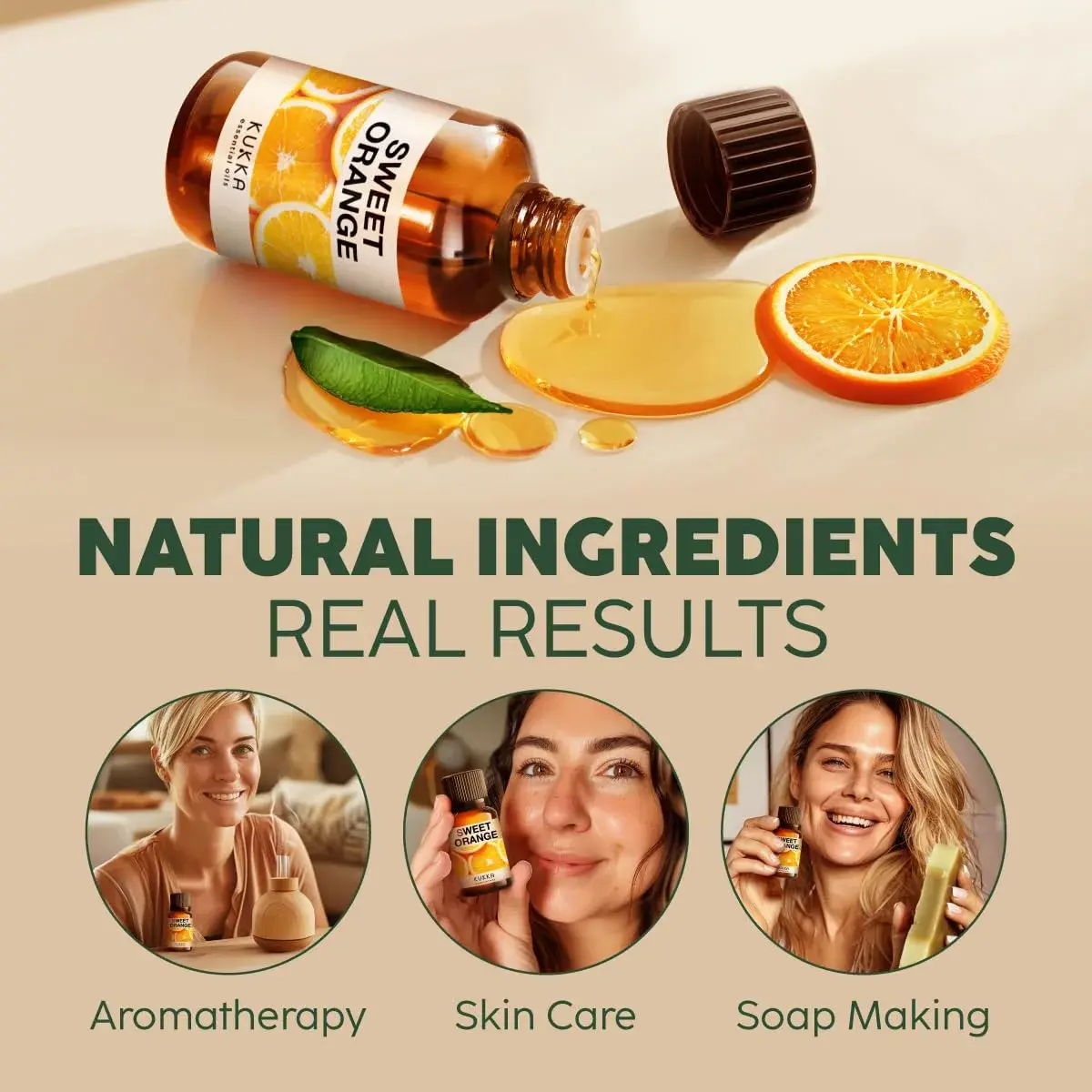 KUKKA essential oils Pure Sweet Orange Oil 10ml (0.34 Fl Oz) | Aromatherapy & Skincare - view 5