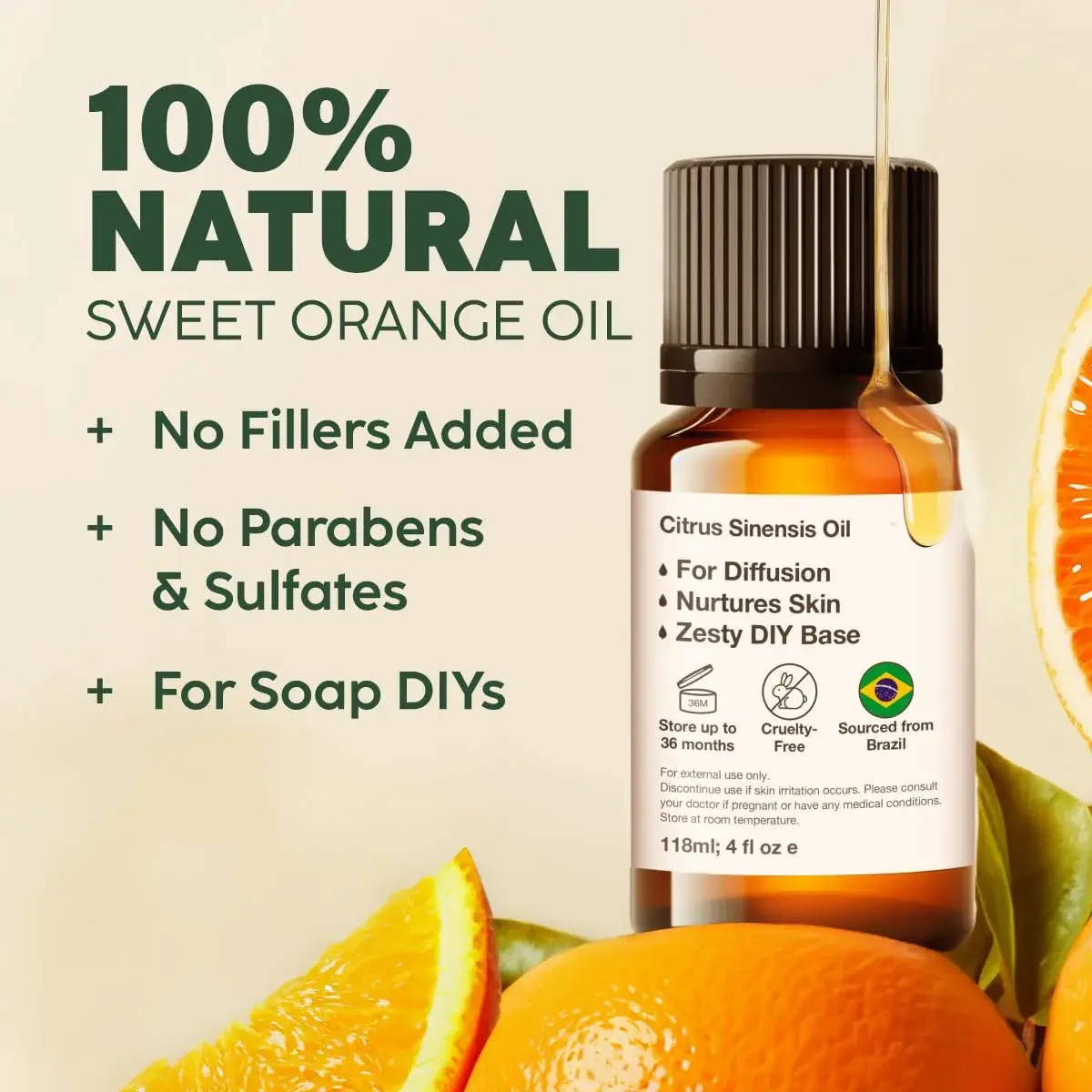 KUKKA essential oils Pure Sweet Orange Oil 10ml (0.34 Fl Oz) | Aromatherapy & Skincare - view 2