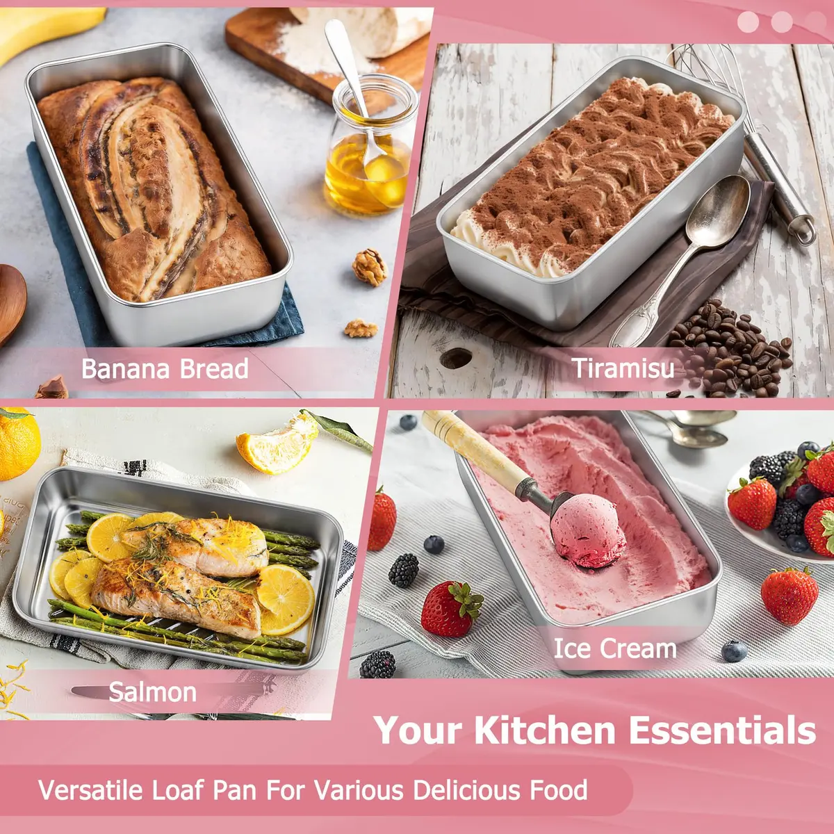 TeamFar Stainless Steel Loaf Pans for Baking, 9.25 x 5 x 2.5 Inch (23.5 x 12.7 x 6.35 cm) — Set of 6 | Even Baking & Easy Release - view 7