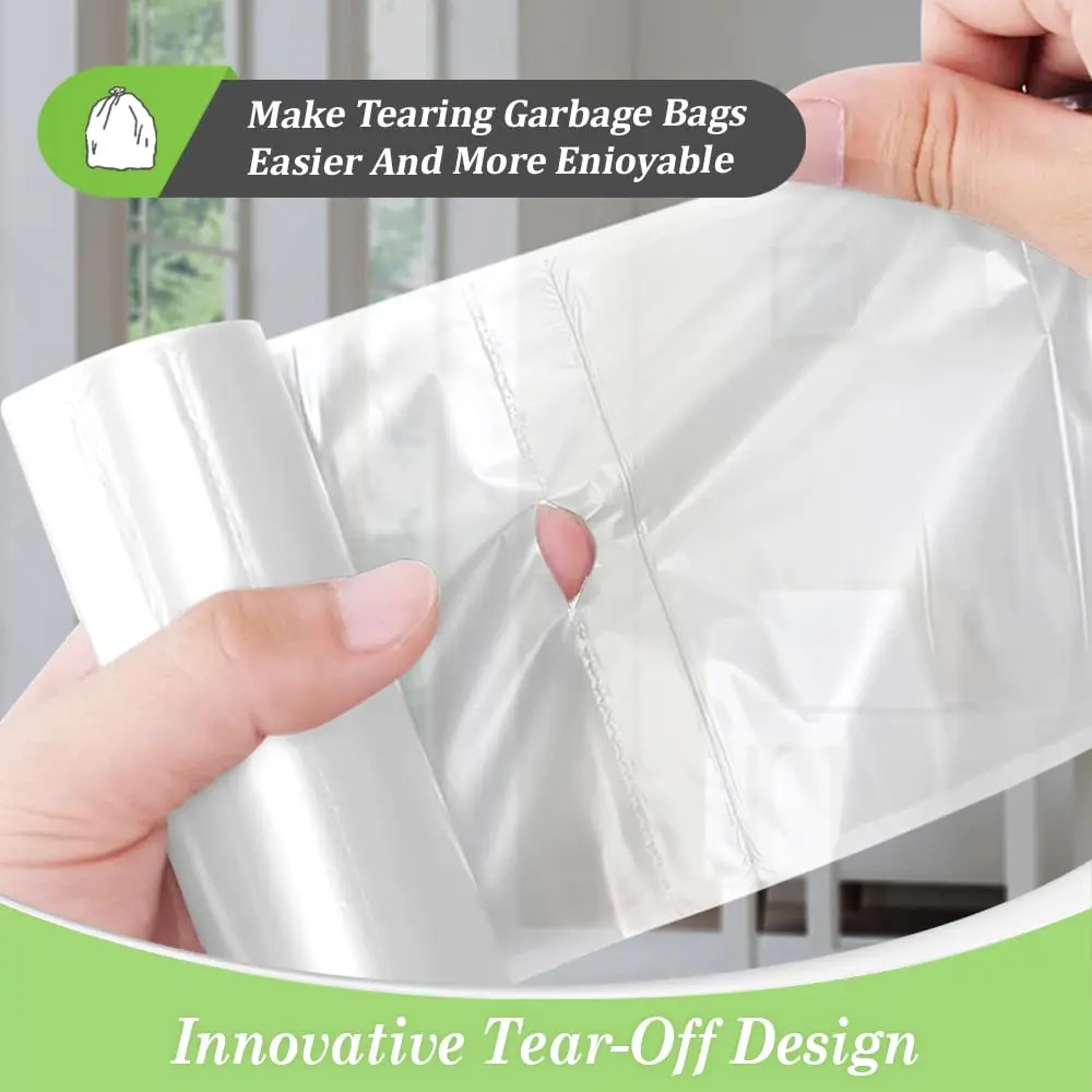 Teivio Medium Clear Trash Bags 8 Gallon 70 Count | Fit 7-10 Gal Waste Bins, Leak-Resistant, Versatile - view 4
