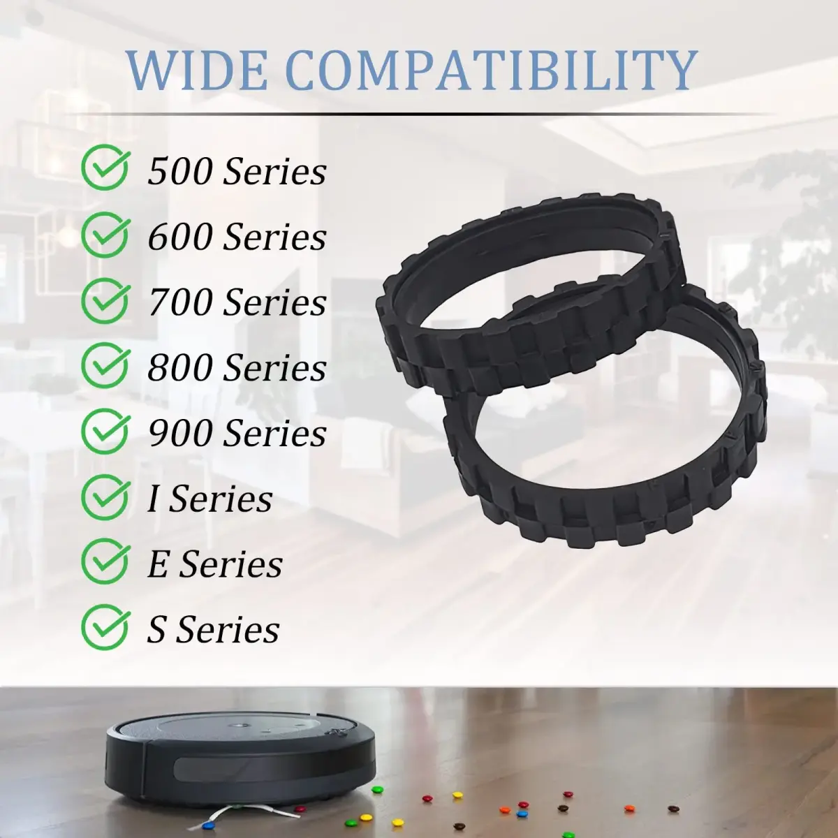 Garbage fighter Black 4 Pack Vacuum Wheels | Compatible with iRobot Roomba 500-900 Series - view 2