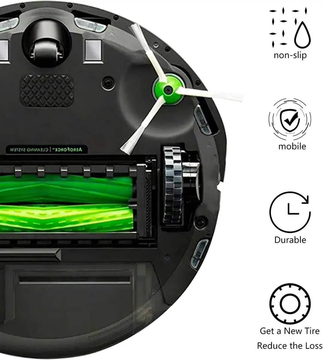 Garbage fighter Black 4 Pack Vacuum Wheels | Compatible with iRobot Roomba 500-900 Series - view 3