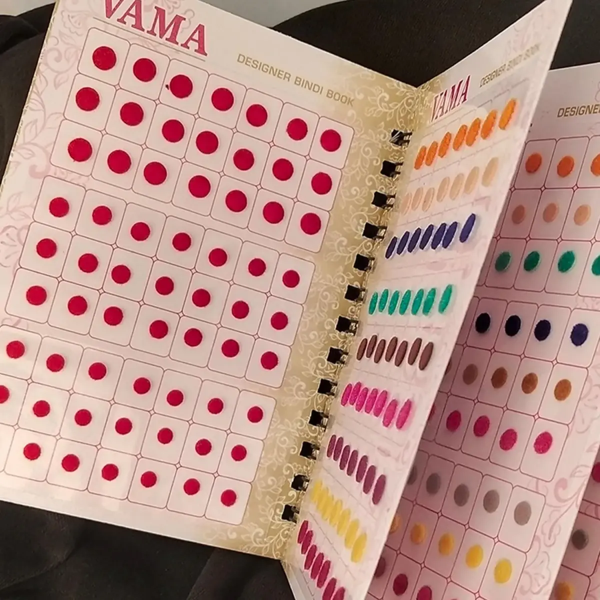VAMA Fashions Premium Velvet Round Forehead Stickers Kumkum Bollywood Bindi Booklet for Women | 504 Bindis Multicolor - view 8