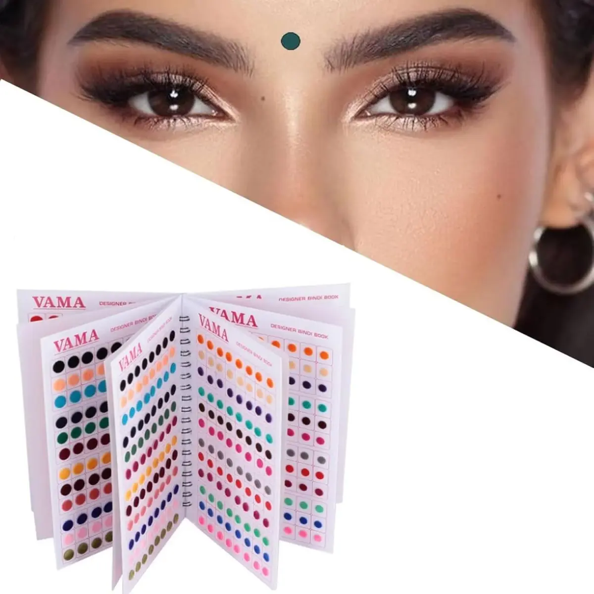 VAMA Fashions Premium Velvet Round Forehead Stickers Kumkum Bollywood Bindi Booklet for Women | 504 Bindis Multicolor - view 4