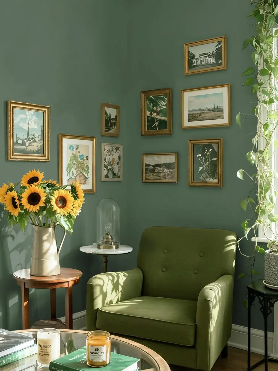 Dimoon Green Peel and Stick Wallpaper 17.7"x78.7" | Modern Self Adhesive Wall Covering - view 6