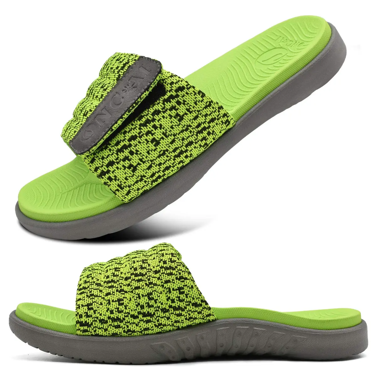 ONCAI Mens Sandals 2025 | Arch Support Sport Slides Open Toe Adjustable Straps Cushioned Footbed for Plantar Fasciitis Green Size 11 - main product image