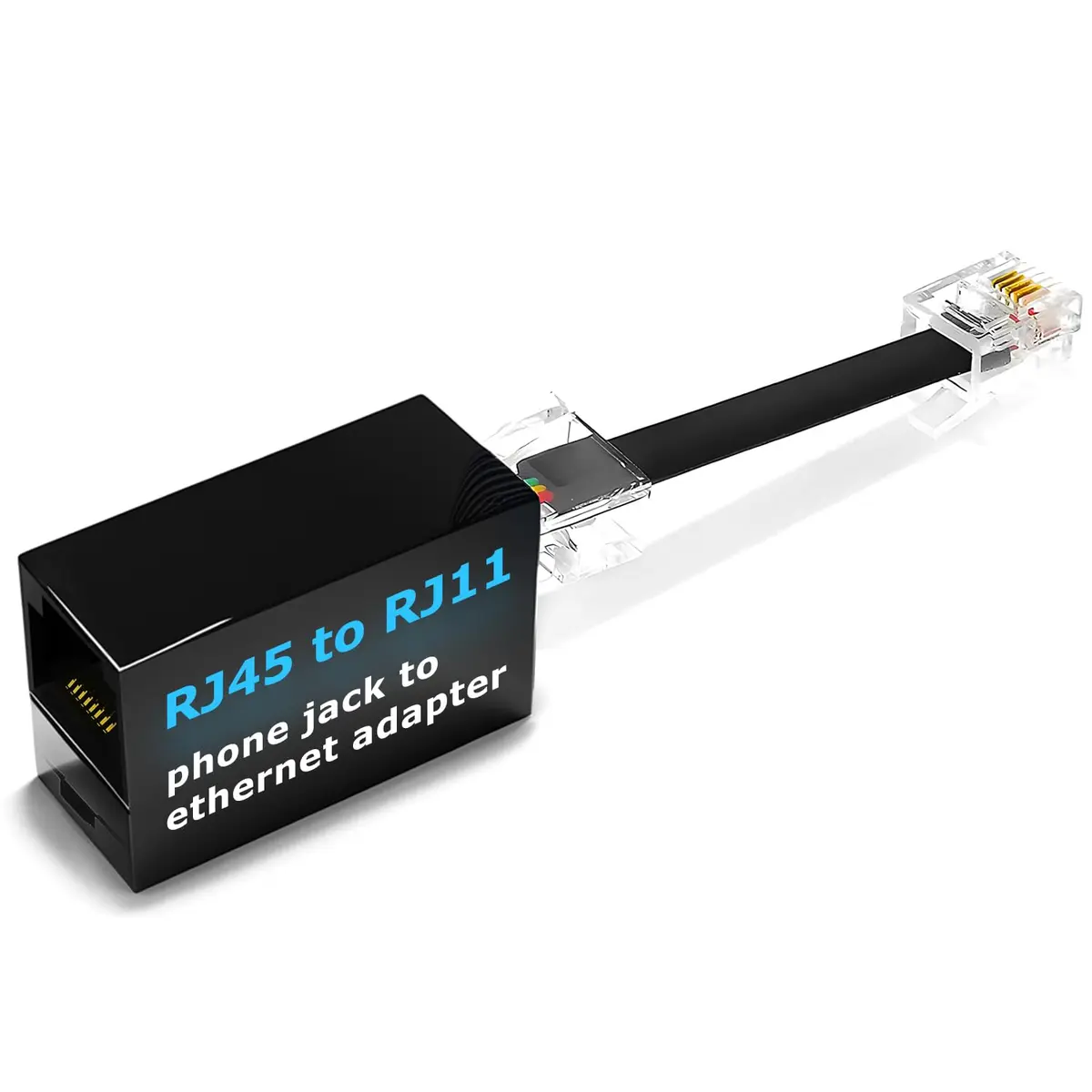 RetailAndBulk RJ11 to RJ45 Adapter for Landline & Fax | High-Performance Copper, Gold Contacts - main product image
