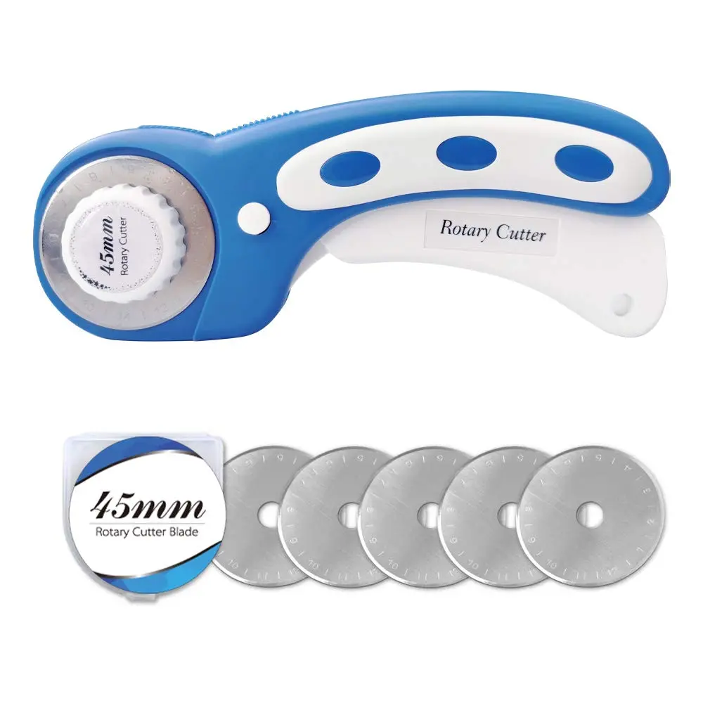 Headley Tools 45mm Rotary Cutter with 5pcs Extra Blades | Ergonomic Fabric & Craft Cutter - main product image