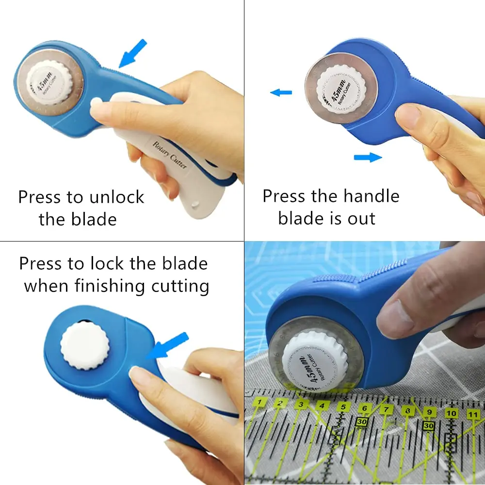 Headley Tools 45mm Rotary Cutter with 5pcs Extra Blades | Ergonomic Fabric & Craft Cutter - view 3