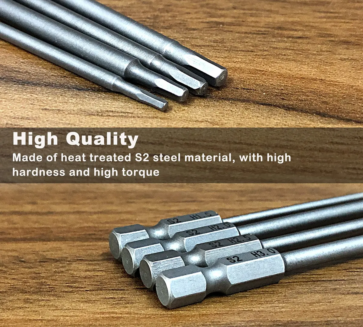 HOPLEX Hex Bit Set 1.5mm 2.0mm 2.5mm 3.0mm | Heat-Treated Steel for Power Drills - view 6