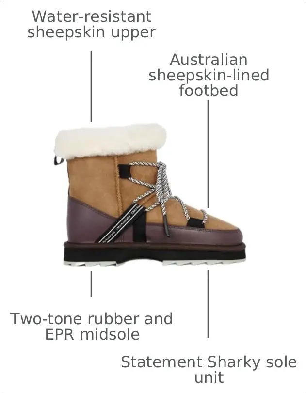 EMU Blurred Womens Hiking Boots Chestnut US 5 | Waterproof Sheepskin Ankle Boot - view 4