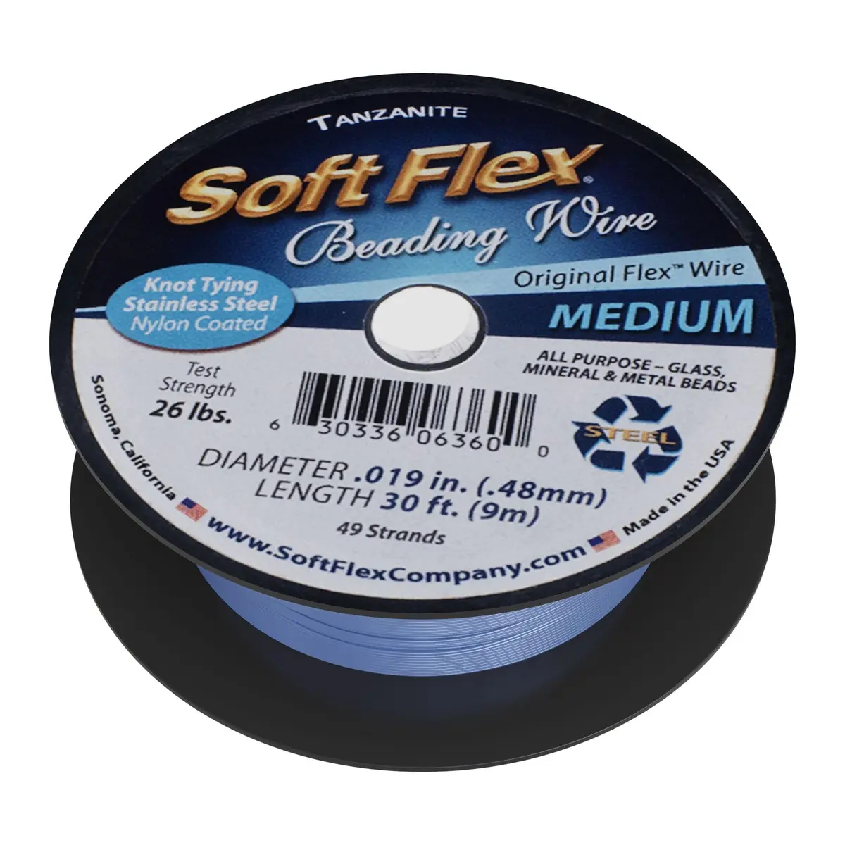 Soft Flex 49 Strand Beading Wire - Medium 0.19 Diameter - 30 Feet (0.58 m) Nylon Design Wire - main product image