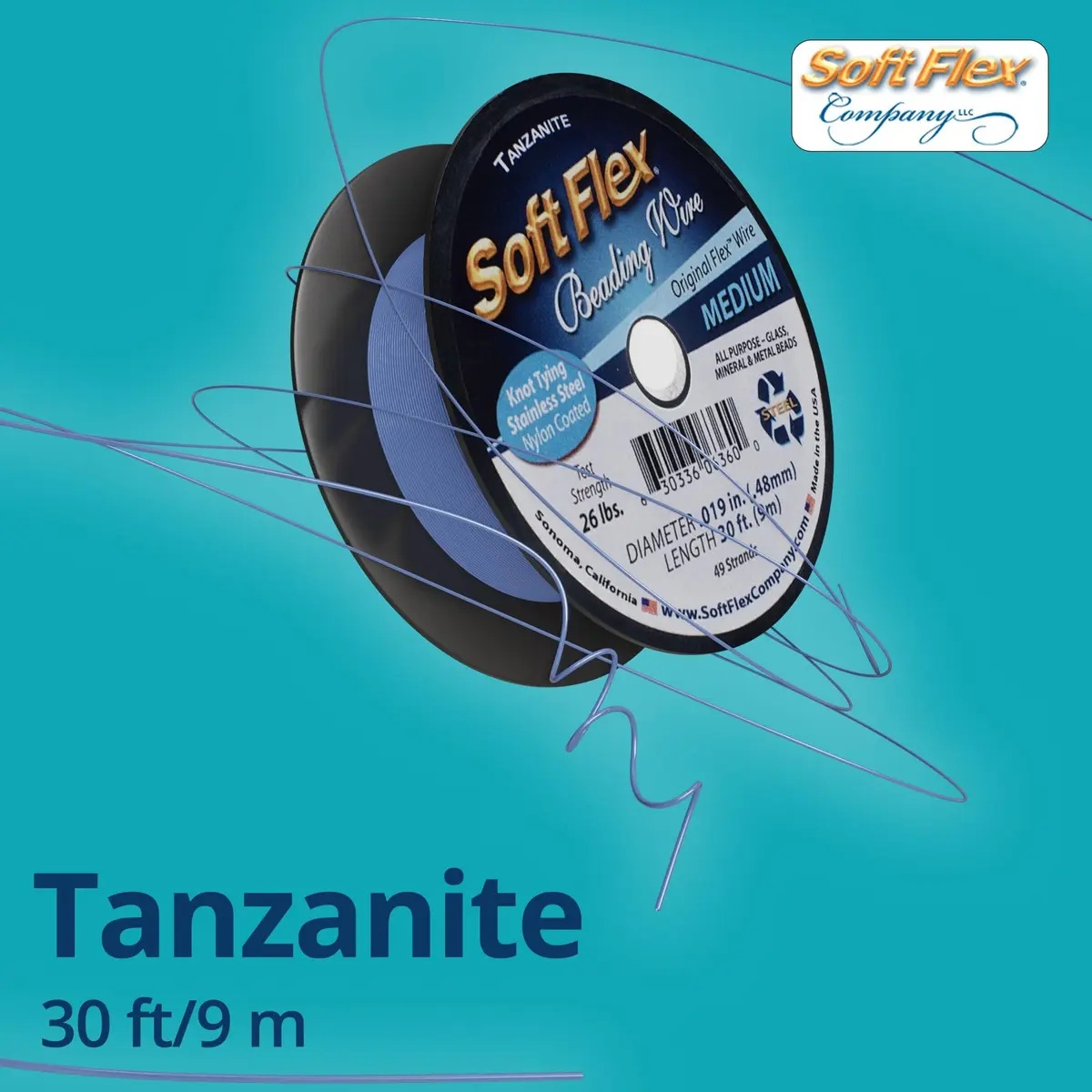 Soft Flex 49 Strand Beading Wire - Medium 0.19 Diameter - 30 Feet (0.58 m) Nylon Design Wire - view 7