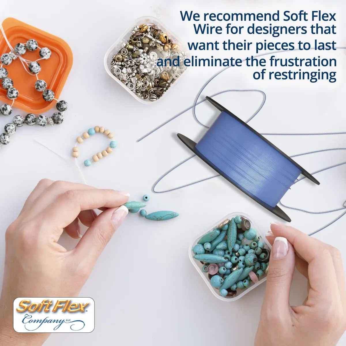 Soft Flex 49 Strand Beading Wire - Medium 0.19 Diameter - 30 Feet (0.58 m) Nylon Design Wire - view 3