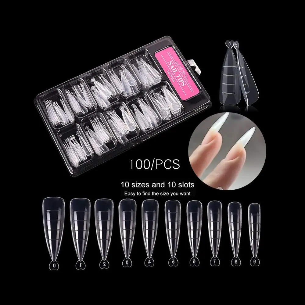 desdemona Poly Extension Gel Dual Nail Forms Stiletto Set 100 Count (Pack of 1) | Reusable Nail Molds for Salon & DIY - view 2