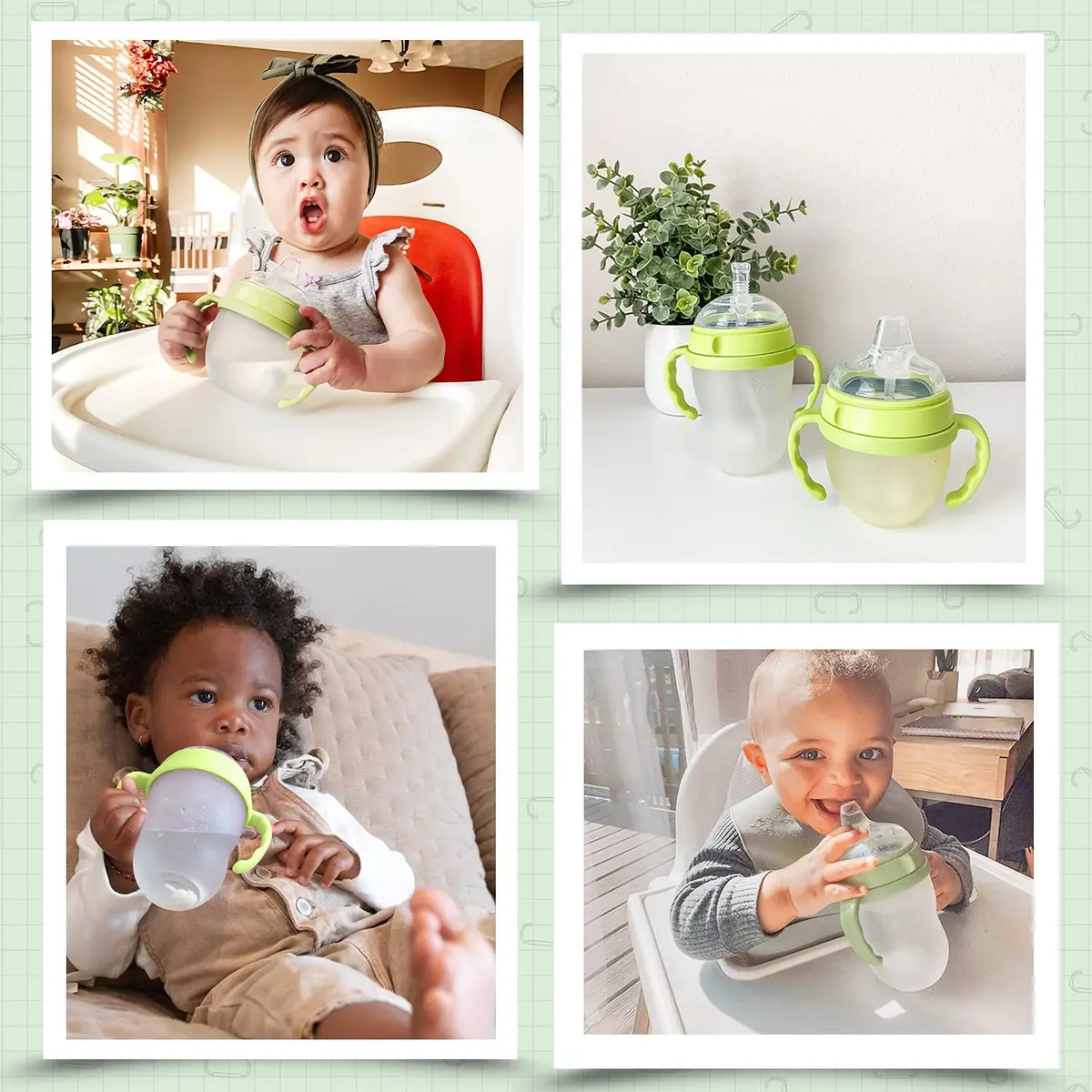ANPEI Step 1 Transitional Weighted Straw and Handles Self-Feeding Kit Compatible with Comotomo Nipples | 6 Piece Set - view 7