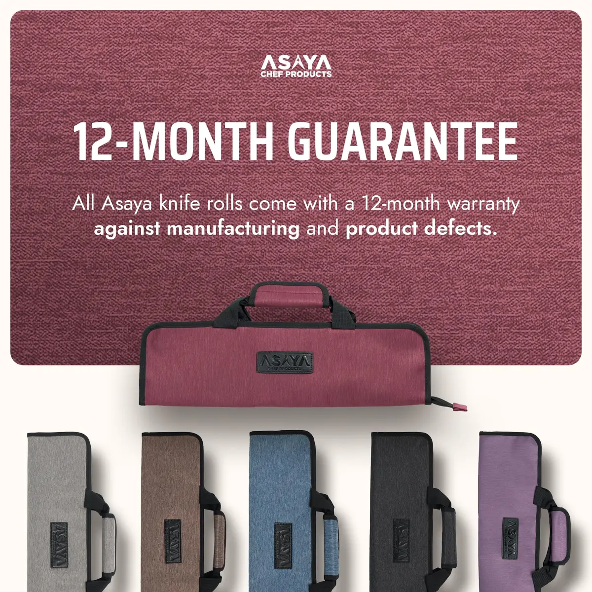 Asaya Chef Knife Roll Bag - 12-Pocket Travel Case for Kitchen Knives, Lightweight Stain-Resistant Nylon, Red | Secure & Portable - view 6