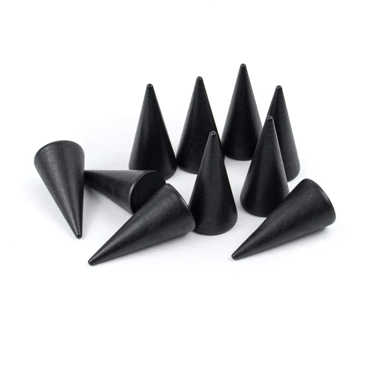 AUEAR Black 10 Pack Wood Cone Ring Holder Stand | Compact Size for Jewelry Display - view 9