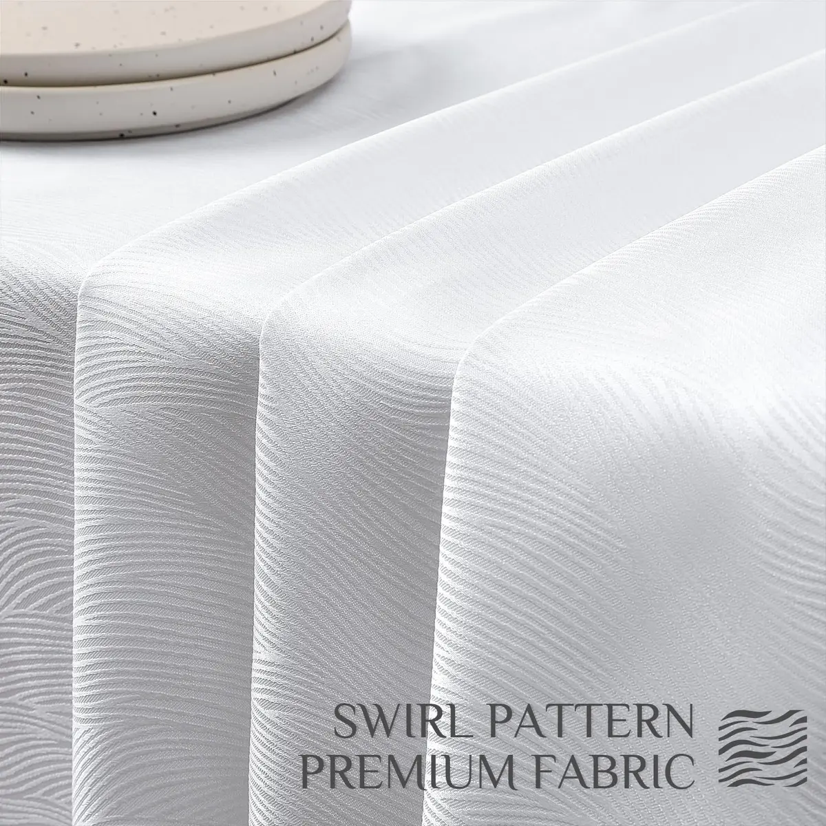 Softalker Jacquard Rectangle Tablecloth 52 x 70 Inch | Elegant Damask Design for Dining - view 5