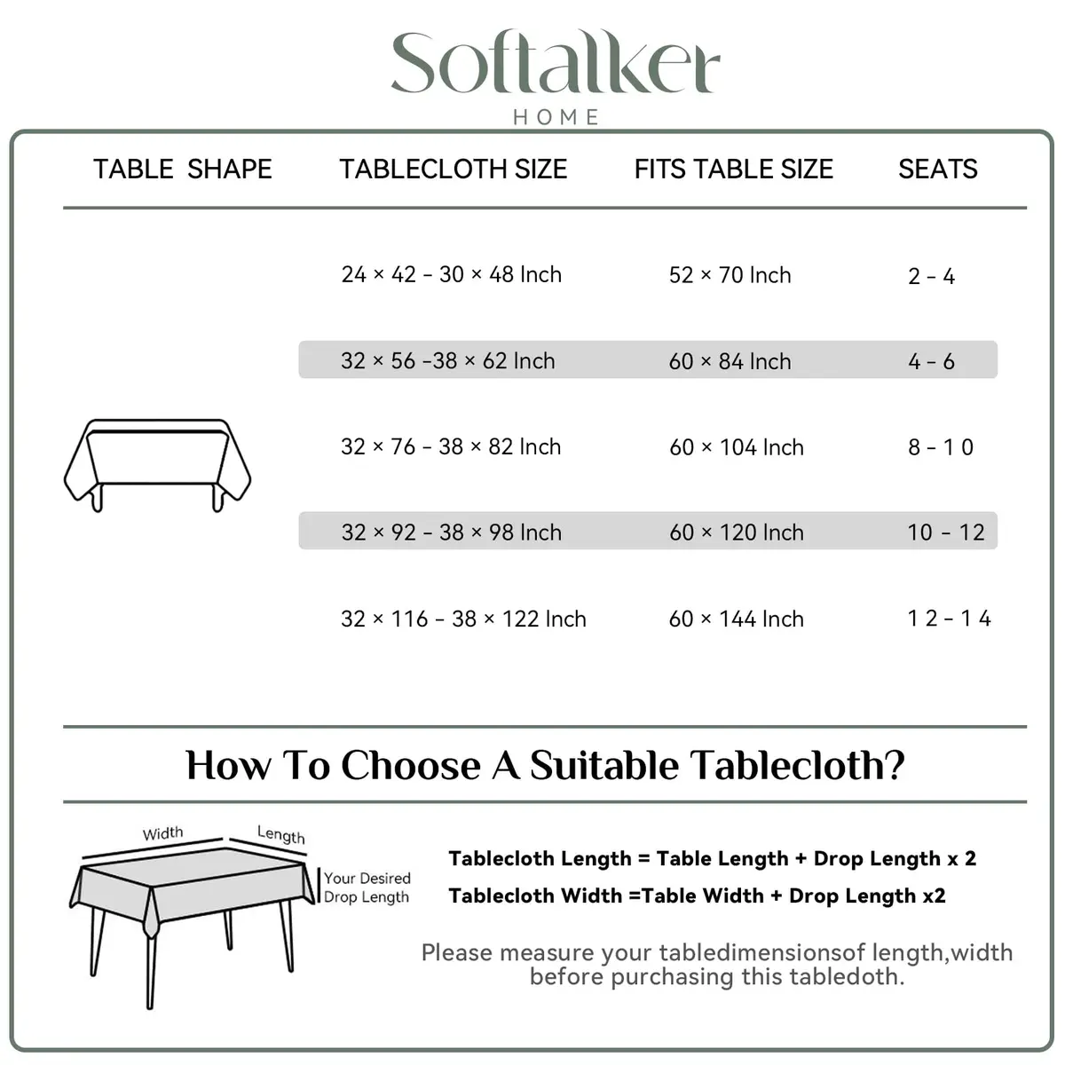Softalker Jacquard Rectangle Tablecloth 52 x 70 Inch | Elegant Damask Design for Dining - view 7