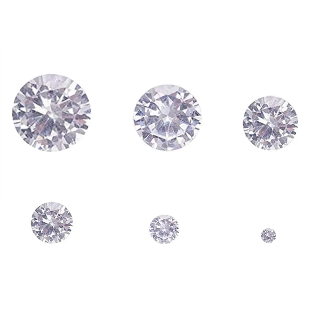 Jaydis Clear Cubic Zirconia Stones 60pcs (1-6mm) | Faceted Rhinestones for Jewelry Making - main product image