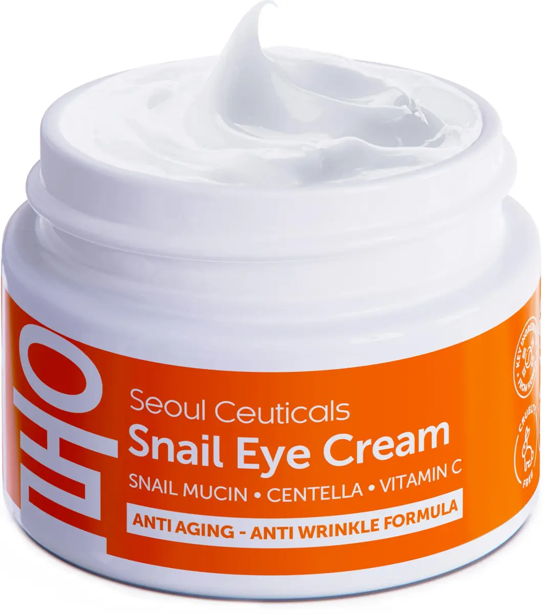 SeoulCeuticals Korean Snail Mucin Eye Cream 0.5 fl oz (14.7 ml) | 97.5% Snail Filtrate for Anti-Aging - main product image