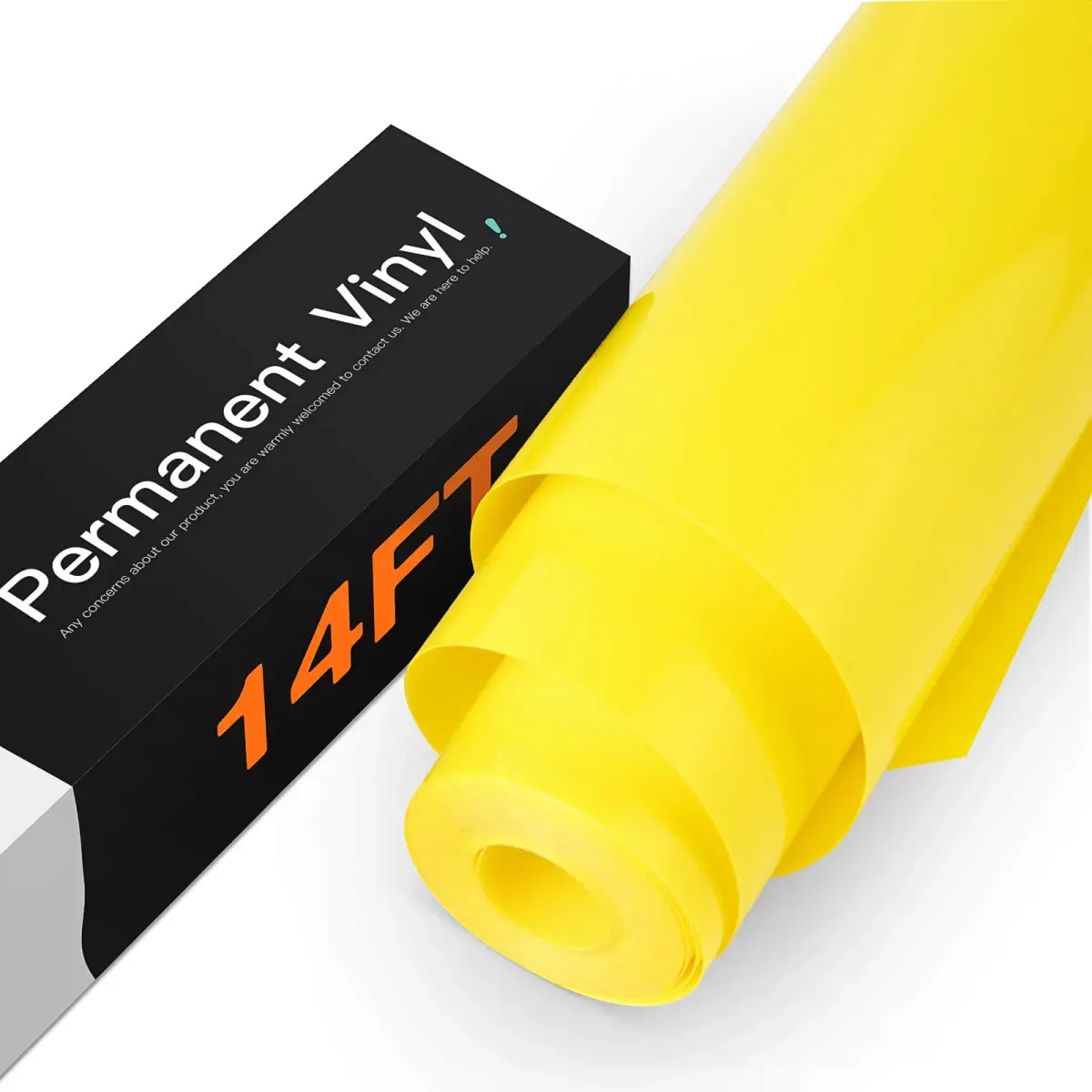 HTVRONT Glossy Yellow Permanent Vinyl Roll 3.65m (12" x 14FT) | Waterproof & Easy Cut for Crafts - main product image