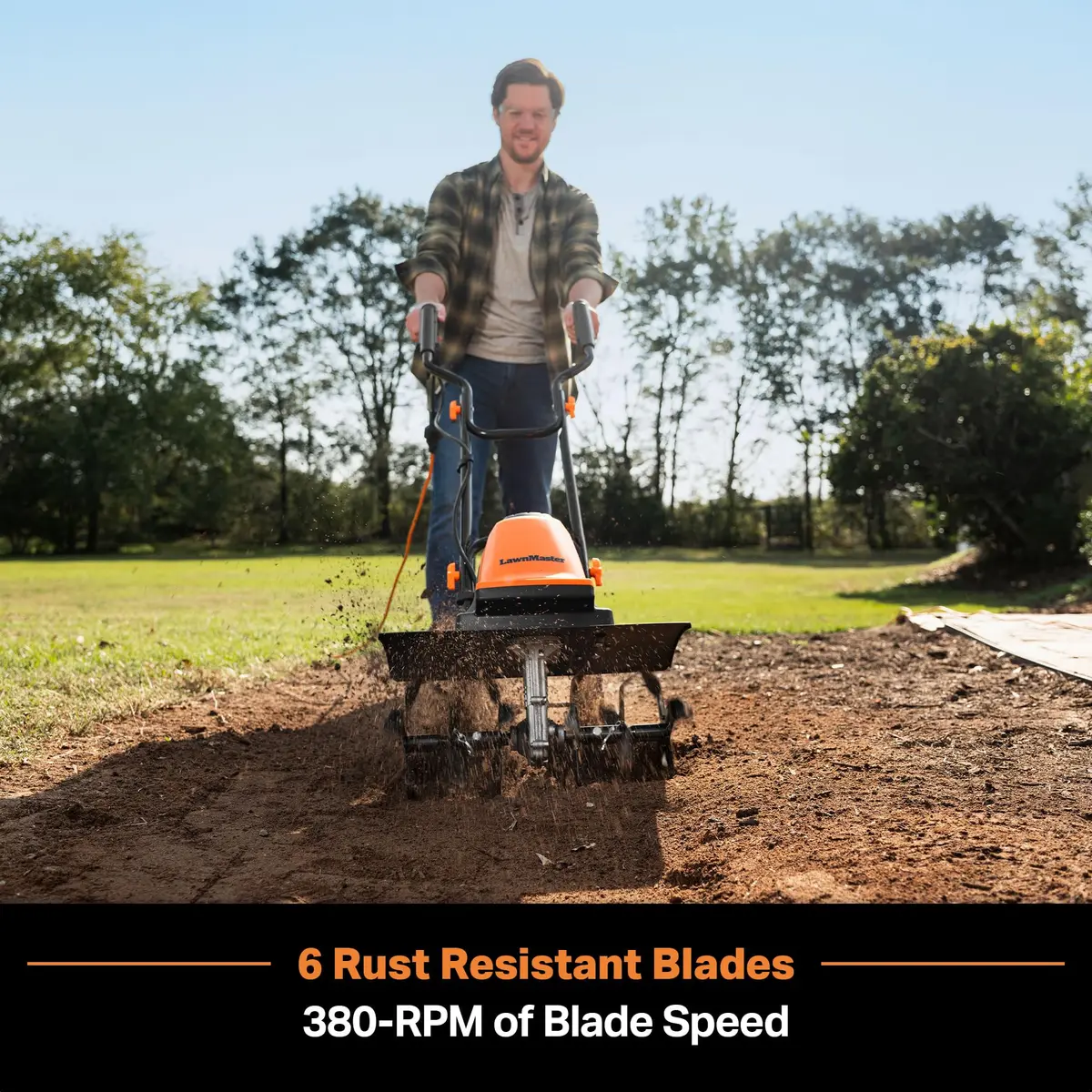 LawnMaster 13.5 Amp 18” Electric Tiller – TE1318M | Efficient Soil Cultivation for Medium Gardens - view 2