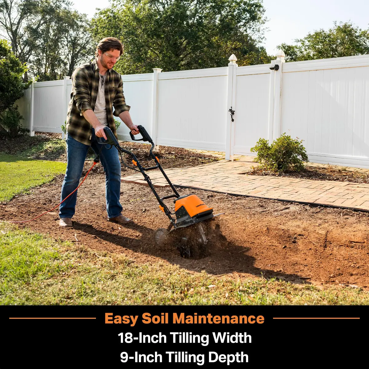 LawnMaster 13.5 Amp 18” Electric Tiller – TE1318M | Efficient Soil Cultivation for Medium Gardens - view 3