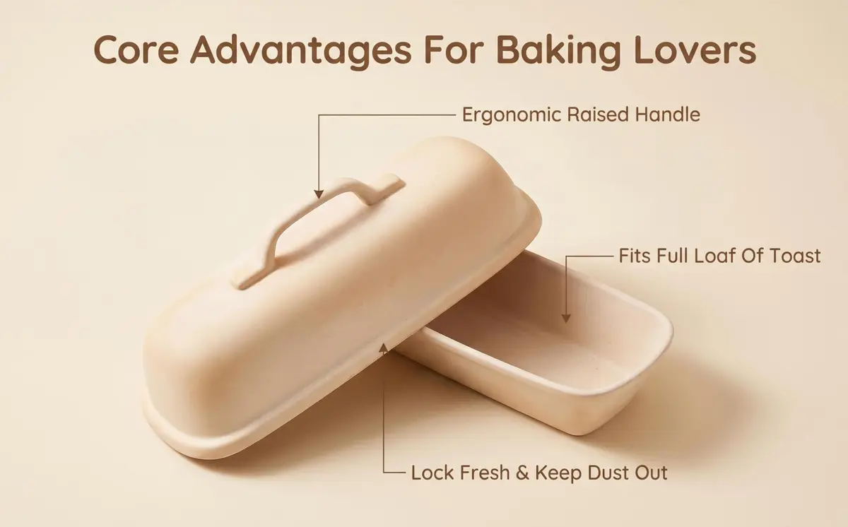 Goodview Household Superstone Covered Baker 15.3x5.9x7 in | Unglazed Stoneware for Artisan Bread - view 5