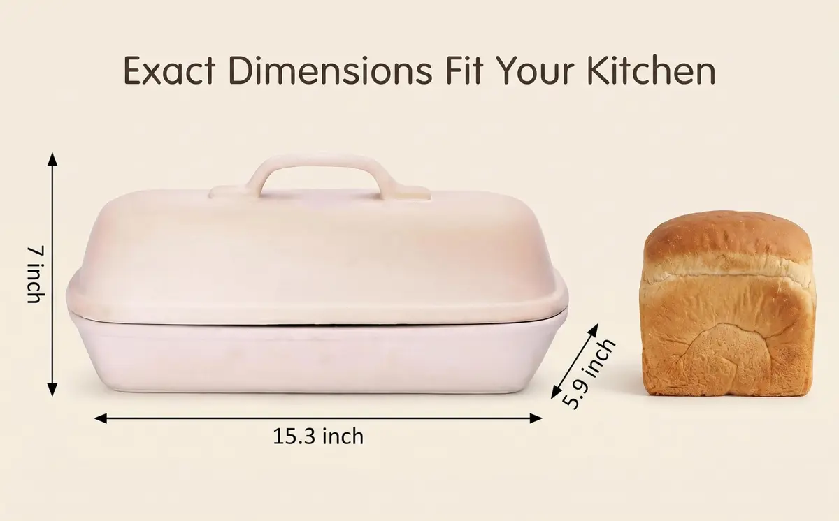 Goodview Household Superstone Covered Baker 15.3x5.9x7 in | Unglazed Stoneware for Artisan Bread - view 3