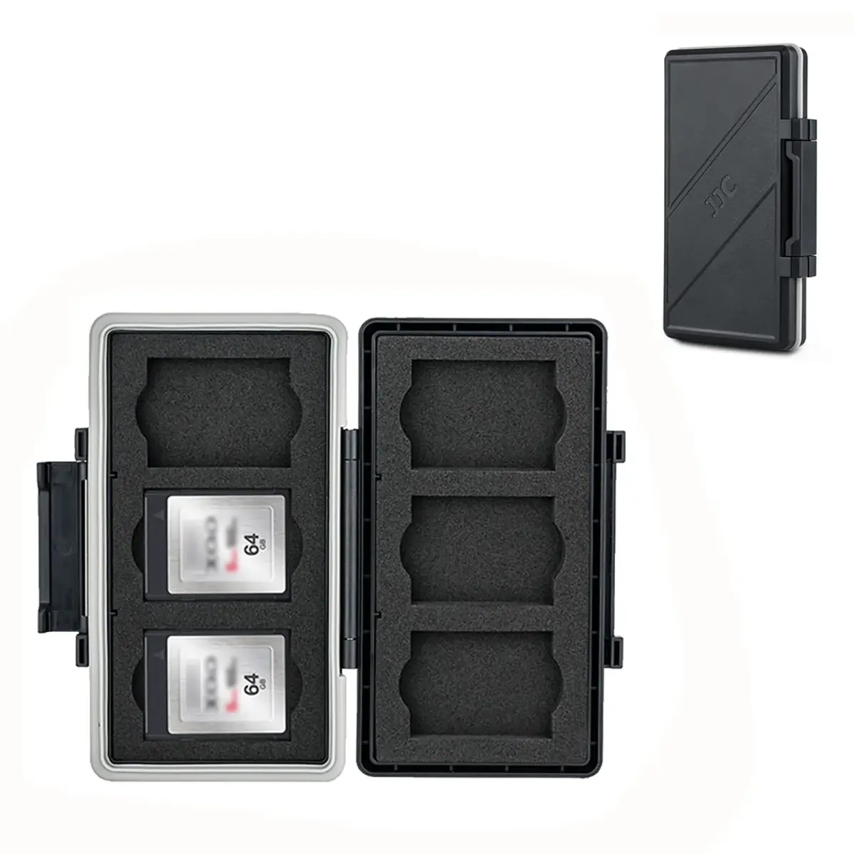 JJC Black 6-Slot XQD/CFexpress Type B Memory Card Case | Water-Resistant & Anti-Shock - main product image