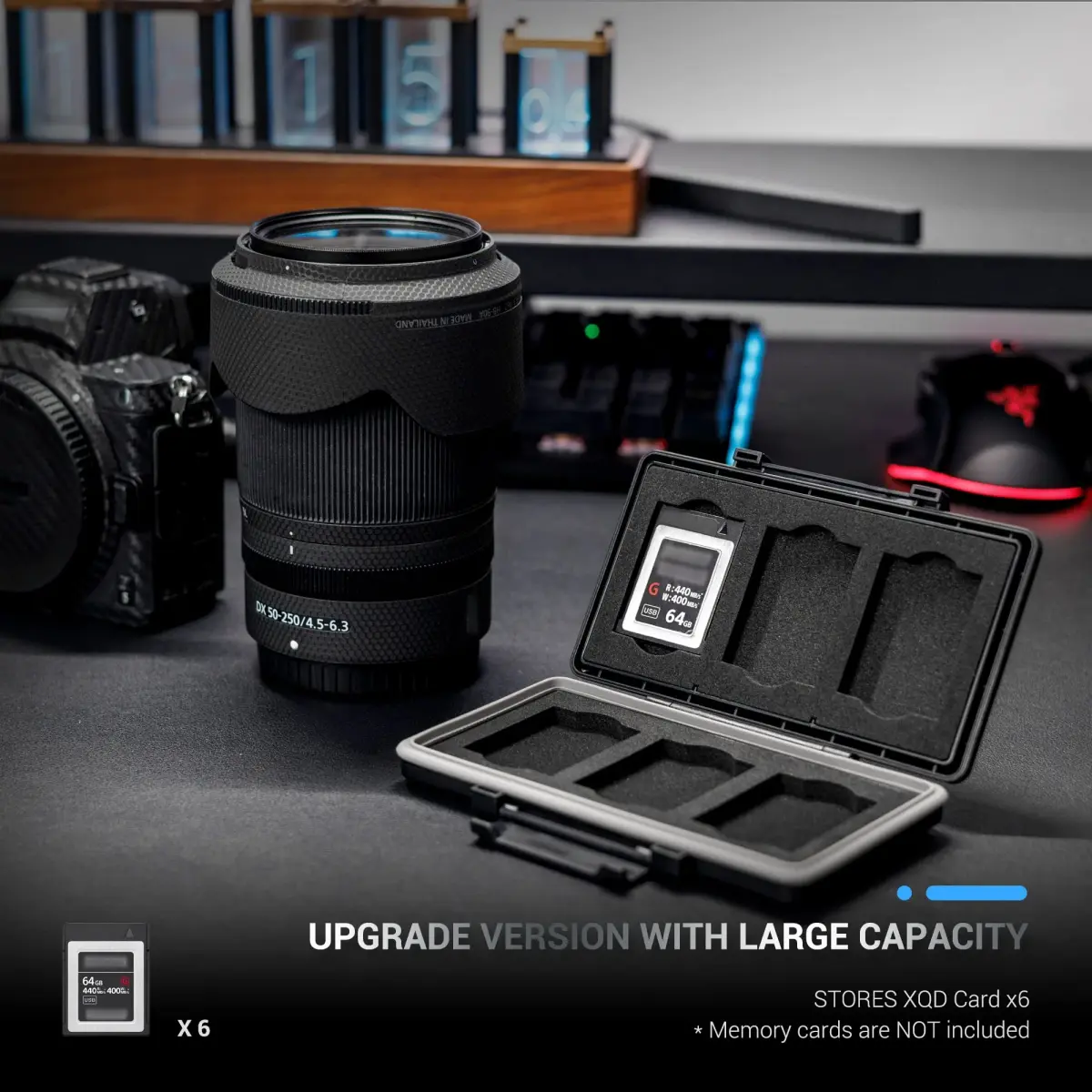 JJC Black 6-Slot XQD/CFexpress Type B Memory Card Case | Water-Resistant & Anti-Shock - view 2