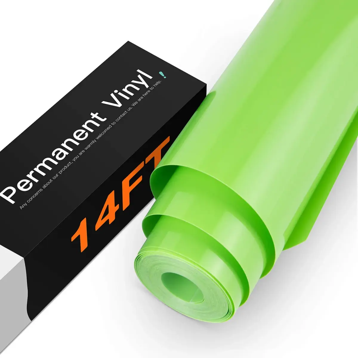 HTVRONT Glossy Apple Green Permanent Vinyl Roll 3.65m (12" x 14FT) | Waterproof & Easy Cut for Cricut - main product image
