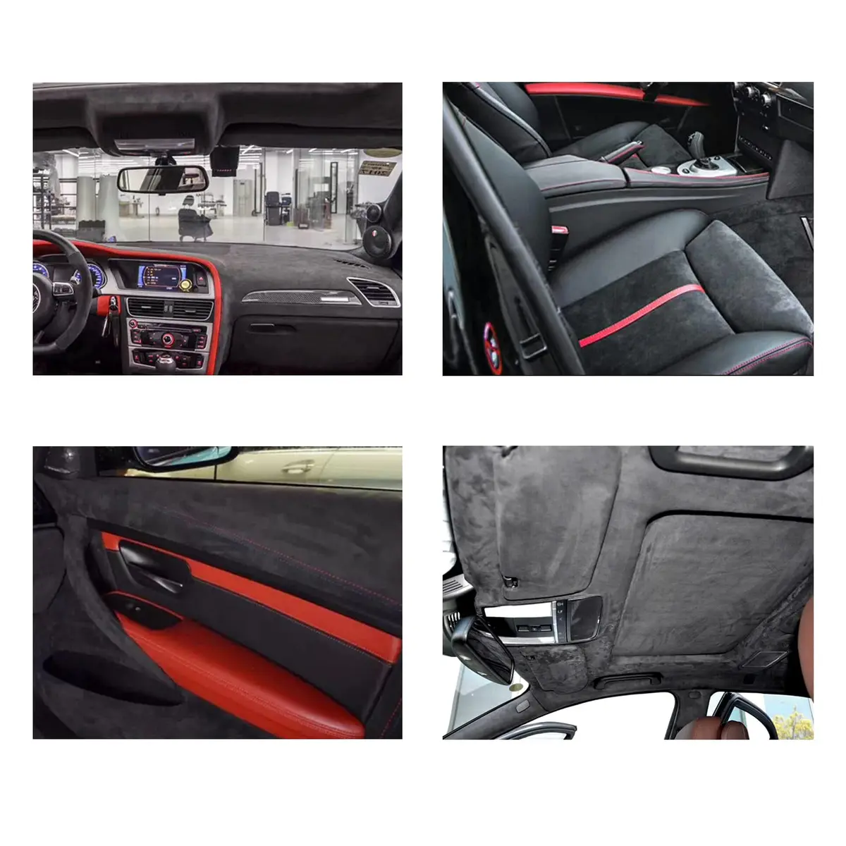 SBWLKJ Black Suede Headliner Fabric 60" Wide by 144" with Foam Backing | Automotive Interior Replacement - view 8