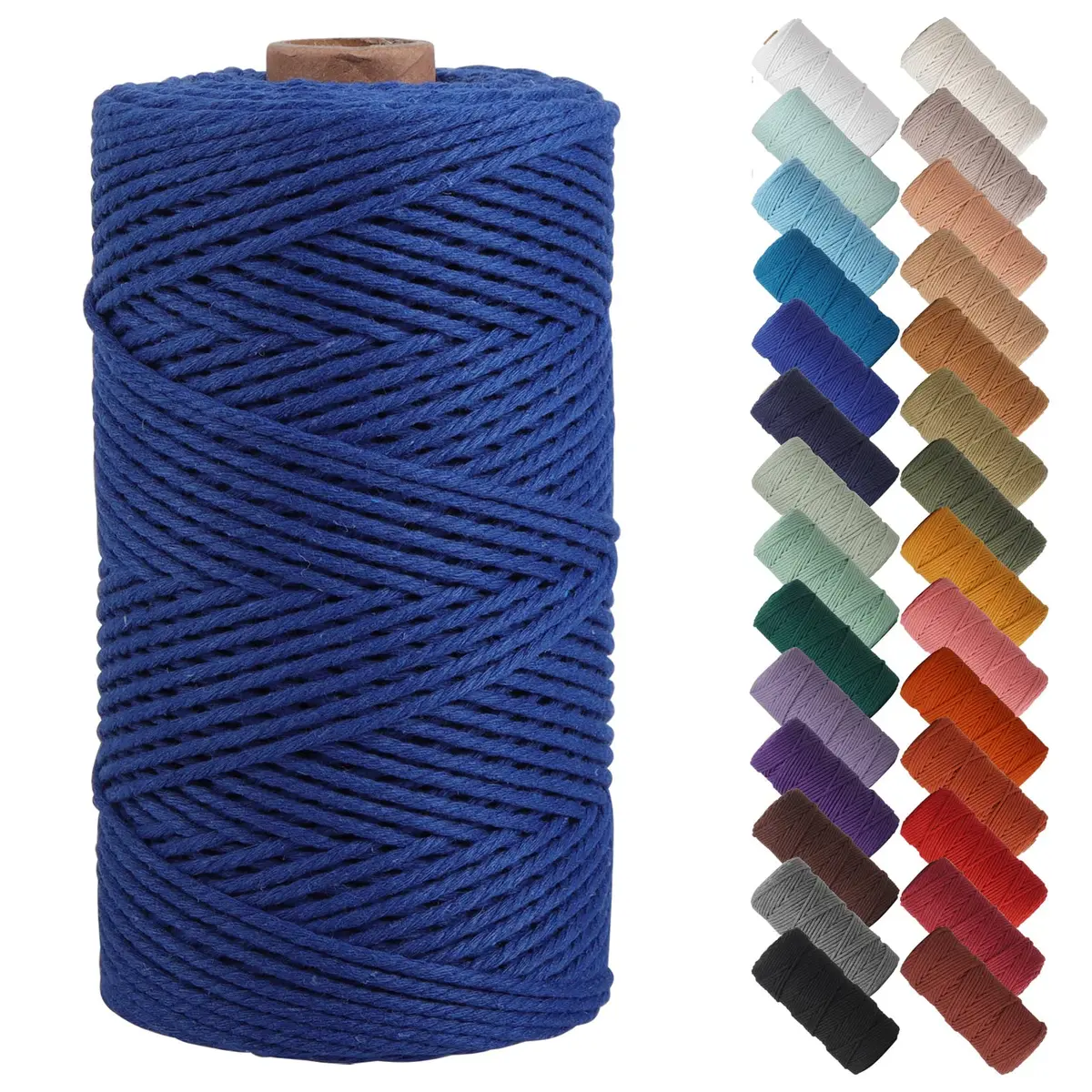NOANTA Royal Blue Macrame Cord 2mm 220yds | Soft Cotton Rope for Crafts & Home Decor - main product image