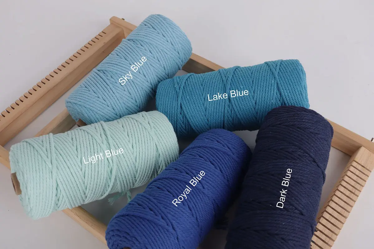 NOANTA Royal Blue Macrame Cord 2mm 220yds | Soft Cotton Rope for Crafts & Home Decor - view 5