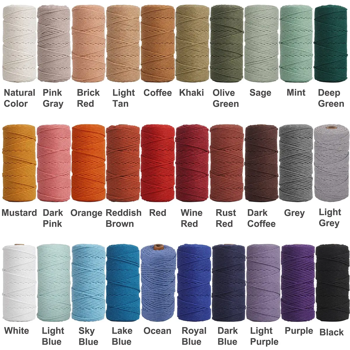 NOANTA Royal Blue Macrame Cord 2mm 220yds | Soft Cotton Rope for Crafts & Home Decor - view 7