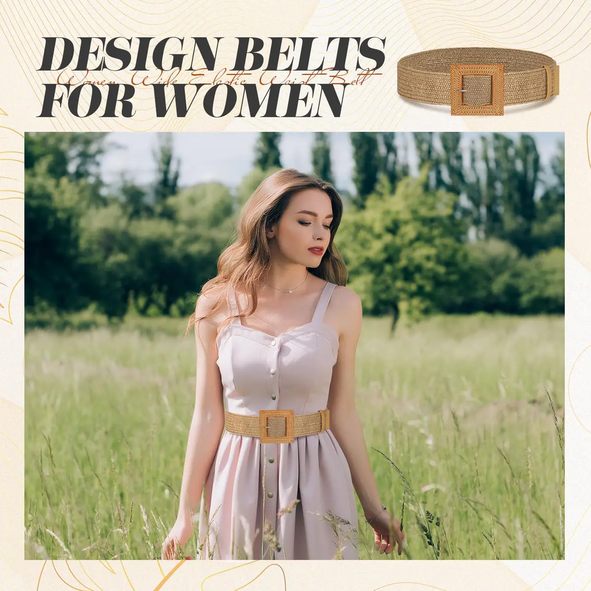 Syhood Woven Belt Dress, Fit Waist Size Below 31'' | Bohemian Style Adjustable Waist Belt - view 7