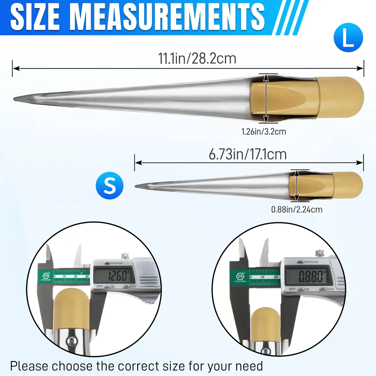 AGOOL Rope Splicing FID Stainless Steel Spike with Wooden Handle for Wire 1/8" 1/2" 1" | Durable Marine Hardware - view 4