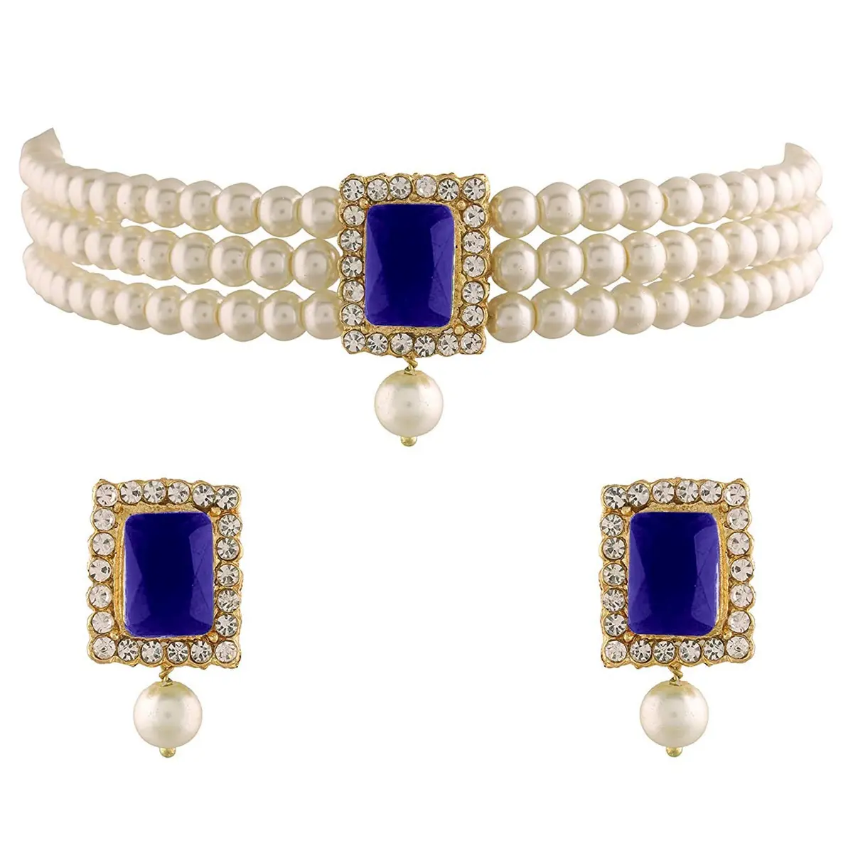 I Jewels Wedding Bollywood Pearl Pearl Choker Necklace & Earring Set for Women (Style 20) | Traditional & Modern Elegance - main product image