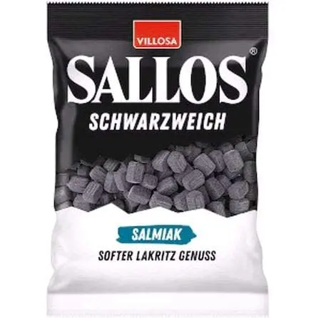 Villosa Sallos Schwarzweich Soft Vegan Salmiak Licorice Candy 2 Pack (400g) | Germany's Best Selling Licorice - view 2