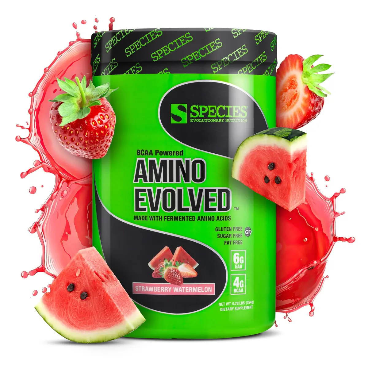 Species Nutrition BCAA & EAA Amino Acids Powder, Strawberry | Supports Muscle Growth & Recovery - main product image