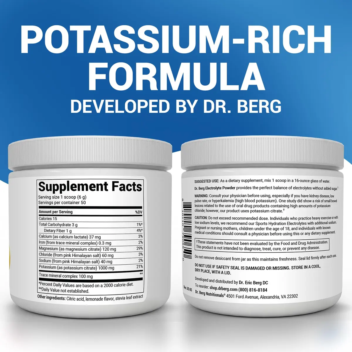 Dr. Berg Zero Sugar Hydration Keto Electrolyte Powder 300g | No Sugar, Potassium & Pink Himalayan Salt - view 2