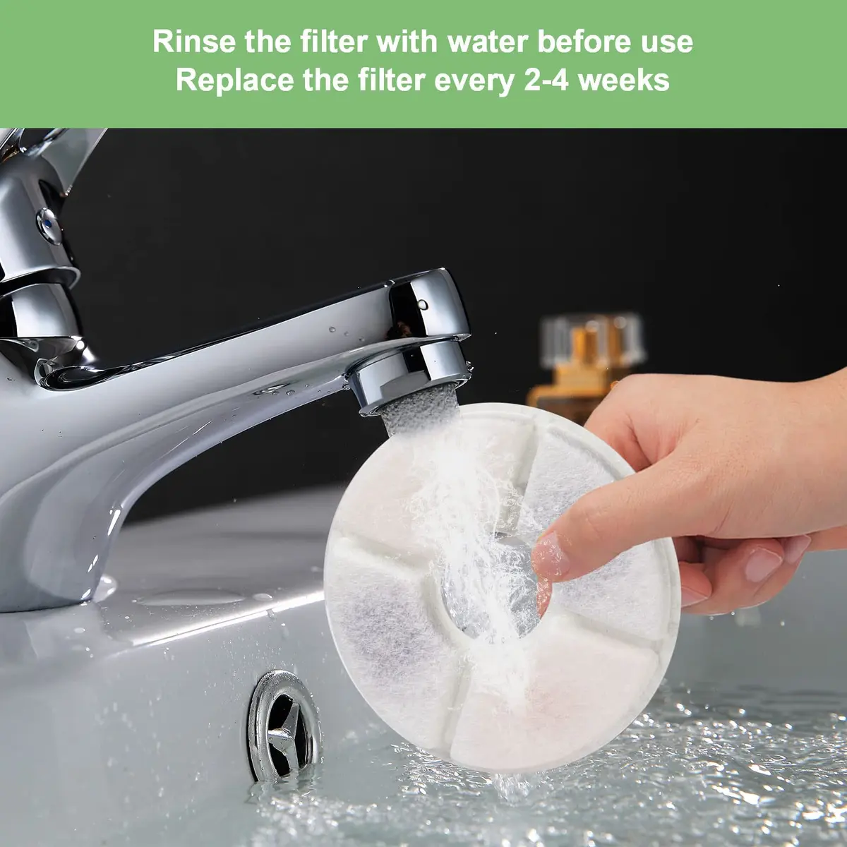 Wonder Creature Cat Water Fountain Filter Replacement 16 Pack | Compatible with Most Cat Fountains, Activated Carbon, Easy to Use - view 5