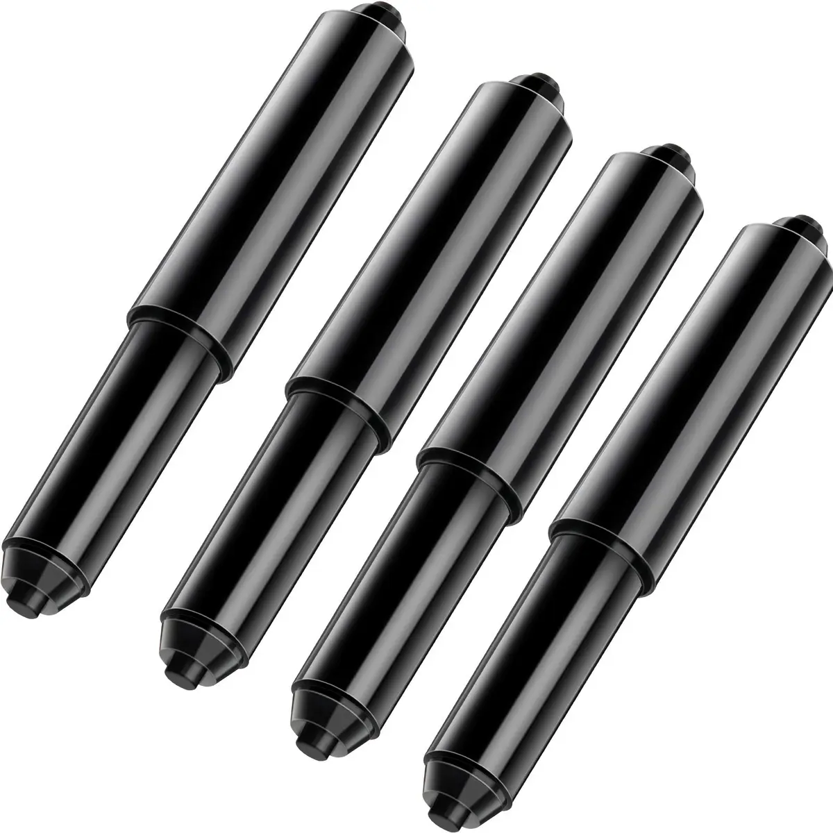 Shappy Black 4 Pcs Toilet Paper Holder Replacement Rods | Universal Spring Loaded for Bathroom Fixtures - main product image